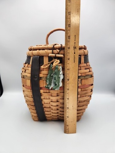 Vintage woven wicker creel - wicker,