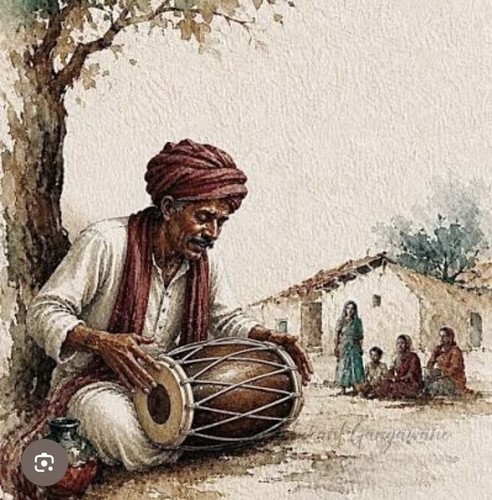 Vintage indian dholak - indian,