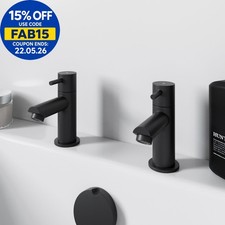 Matt black bath pillar taps - black,