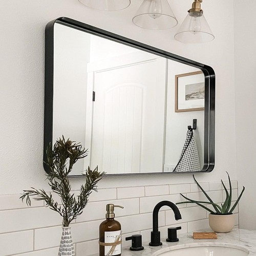 Zenida large black oval mirror - zenida,