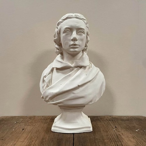 Vintage white plaster portrait