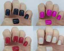 24X Short Square False Nails. Full Cover Fake Nail Tips. Many Colours UK SELLER