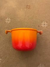 Cast Iron Le Creuset Fondue Pot Volcanic Orange Dish Only