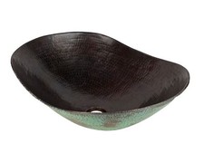 Handcrafted Mexican Copper Sink Countertop Oval Basin for bathroom - Picaflor 