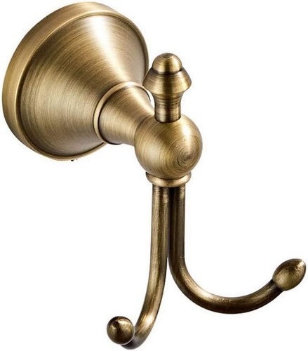 Antique brass towel robe hooks - robe,