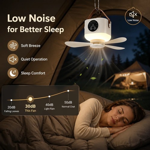 Camping tent fan with - camping,