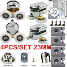 4 X Twin Shower Screen Door ROLLERS/Runners/Wheels Top & Bottom 23mm Replacement