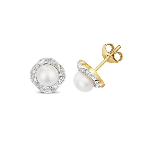Diamond stud earrings - diamond, 9ct
