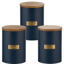 Typhoon Otto Navy Tea, Coffee & Sugar Storage Canisters