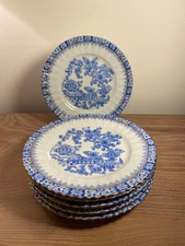 Set of 6 Vintage Seltmann Weiden China Blau side plates 17cm diameter 