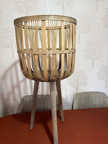 Vintage bamboo plant stand - vintage,