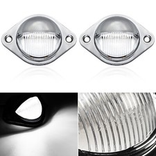 CHROMED LED NUMBER PLATE LIGHT Waterproof SUV Lorry Trailer Transporter Boat Car