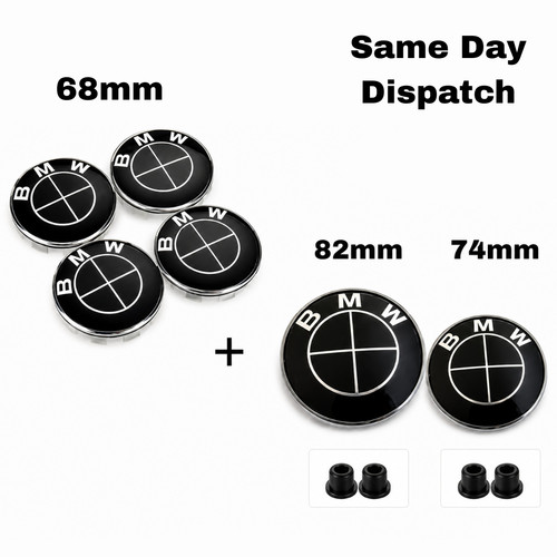 Black alloy bmw badge - 6x, set