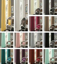 Plain blackout eyelet curtains - eyelet,