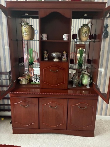 Mahogany display cabinet glass - cabinet,