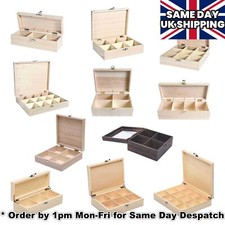 Wood wooden TEA bag BOX CHEST 3, 4, 6, 8, 9, or 12 compartments! Fits Twinings !