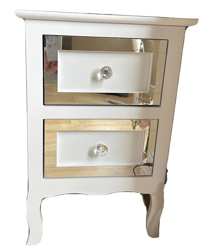 Mirrored bedside table new - mirrored,