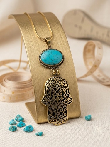 Handmade copper hamsa - copper,