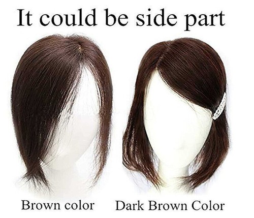 Wig topper middle side part - wig,