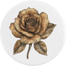 'Vintage Bronze Rose' Button Pin Badges (BB054399)