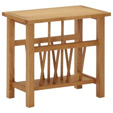Solid Oak Wood Magazine Table Wooden Accent End Desk Storage Stand Unit vidaXL