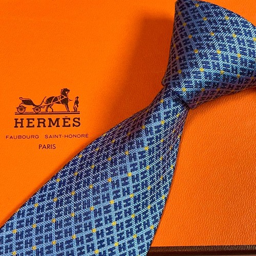 Hermes tie blue - hermes, pattern