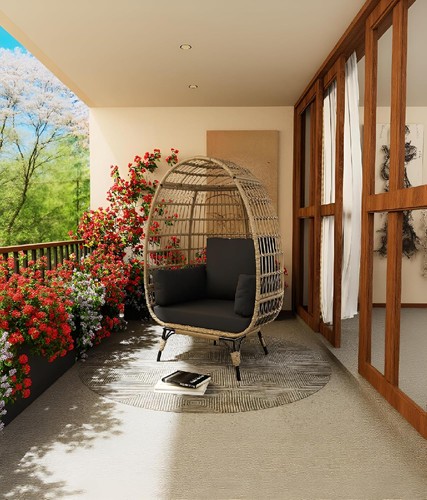 Hanging rattan egg chair - egg,