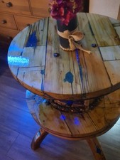 Relaxing Wine Oak And Resin Table Coated In Yacht Varnish