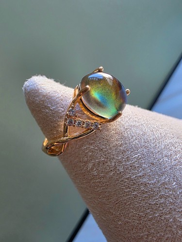Gold mood ring adjustable - gold,