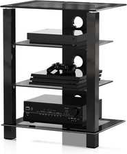 Hifi Racks 4 Tiers Glass TV