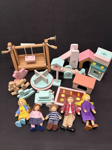 Wooden dollhouse outdoor - dollhouse,