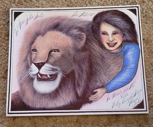 Prison art drawing - lion, sent