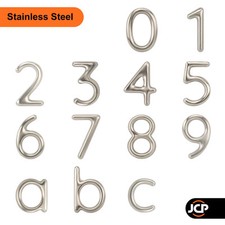 House Door Numbers Letters 3D Metal Self Adhesive 75mm 20 Year Guarantee Sweet