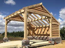 Oak Garage,  4m X 3.5m Car Port Frame & Cladding