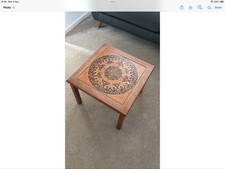 Mid Century Danish Teak Tile Top Side Coffee Table by Mobelfabrikken Toften...