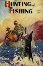 1940 PIKE FISHING ANTIQUE LURE CANOE BOATING CAMP LAKE SPORTING ART POSTER 31537