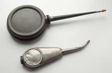 VINTAGE LUCAS VESTA BANJO OILER OIL CAN + ONE OTHER LARGER BANJO OIL CAN