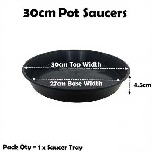 30cm plant pot saucer - pot, black