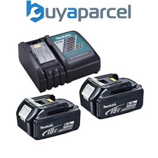 2 x Genuine Makita 18V 5.0Ah LXT Lithium Battery BL1850 + DC18RC Fast Charger