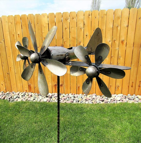 Metal triple prop plane - metal,