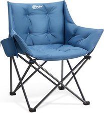 Portal Camping Moon Chair Adults Deluxe Padded Folding Wide Seat Heavy Duty Blue