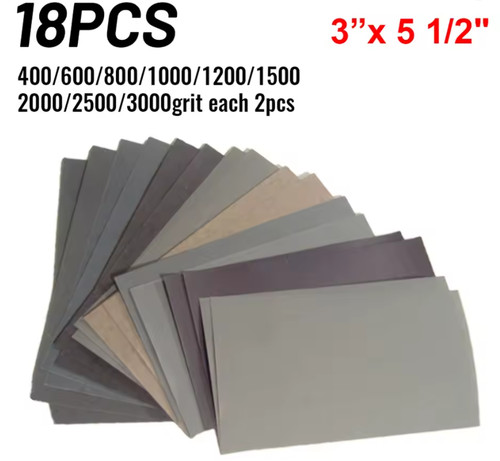 18pcs sandpaper set - set, 400–3000