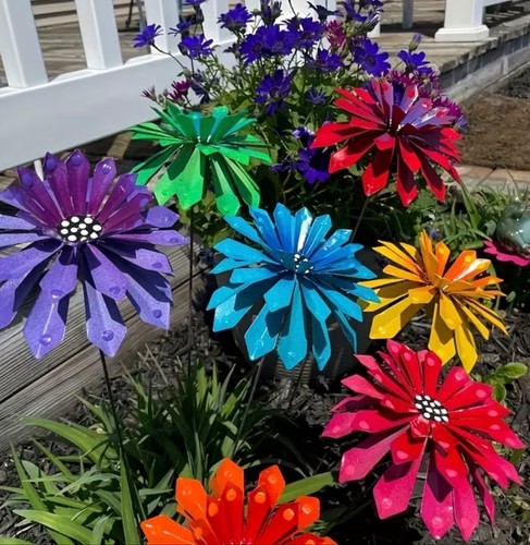 Metal flower wind spinner - wind,