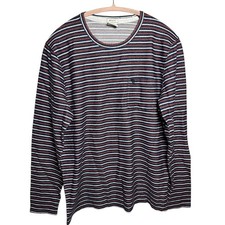 Abercrombie & Fitch Muscle Striped Long Sleeve Pocket T-Shirt Men's Size Medium