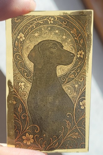 Stained glass black labrador - glass,