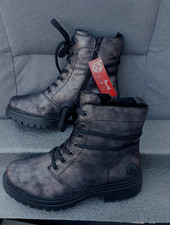Rieker 72675 decorative  Lace-Up Side Zip Biker style Boots UK size 6 EU 39 rei2