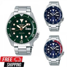 For Seiko 5 Sports Automatic Black Dial Stainless Steel Men’s Watch New!!!