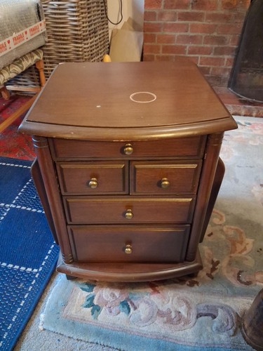 Wooden magazine storage table - wooden,
