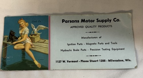 Vintage pinup ink blotter - ink,