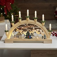 Led wooden christmas candle - christmas,